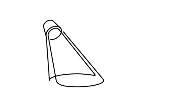 Minimalist One Line Drawing of a Spotlight Beam