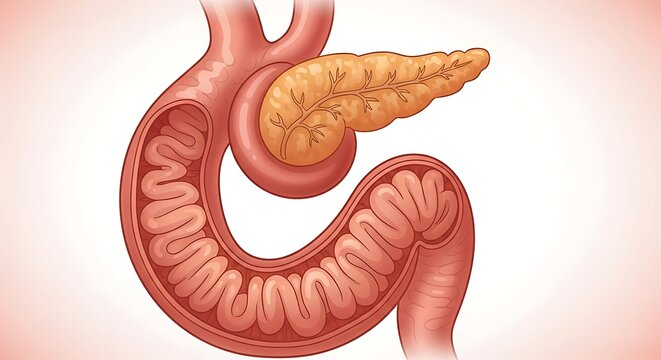 Human digestive system anatomy illustration.