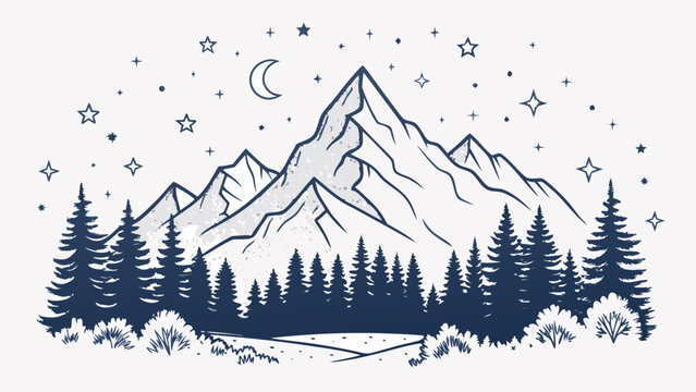 Illustration of a mountain range.