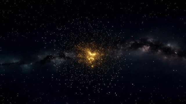 Starry space background with galaxies, nebulae, planets, and constellations in a dark cosmic sky 4k animation background video