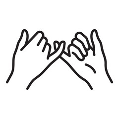 Fototapeta premium Pinky promise hands illustration with friendship connection agreement commitment illustration