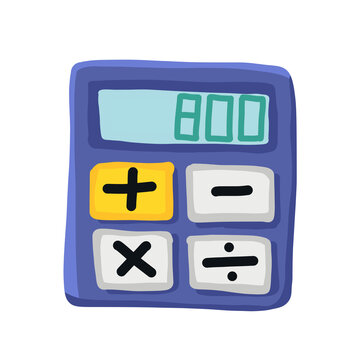 Calculator icon in drawing style isolated illustration.
