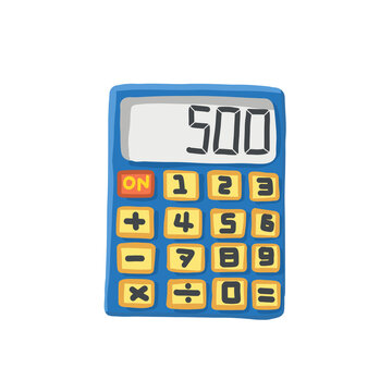 Calculator icon in drawing style isolated illustration.