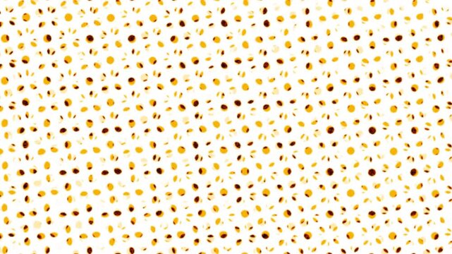 Abstract golden halftone dot pattern background. Dynamic seamless shifting texture with optical illusion movement.