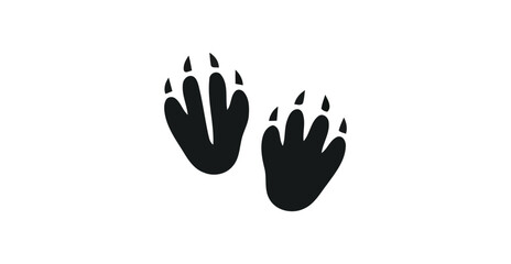 Obraz premium Black bear paw silhouette print