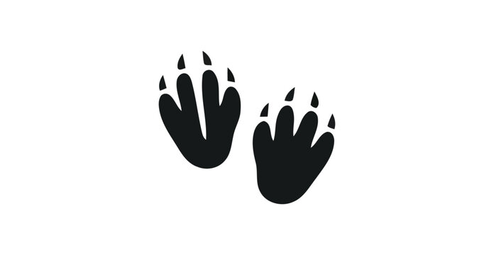 Black bear paw silhouette print