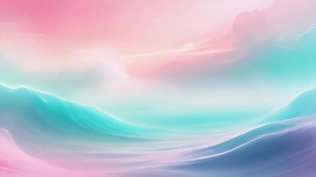 Dreamy gradient motion pink aquamarine blend light haze drifting forward smooth transition cinematic ambience