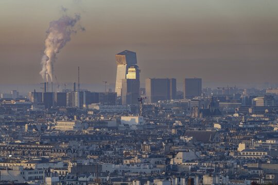 View of the rooftops of Paris from Montmartre, &Icirc;le-de-France, France