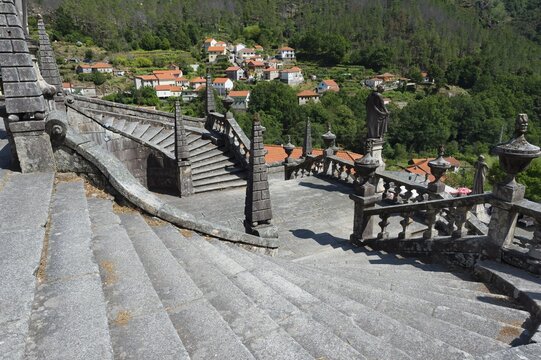 Nossa Senhora da Peneda Sanctuary, Virtue stairway, Peneda Geres National Park, Gaviera, Minho province, Portugal