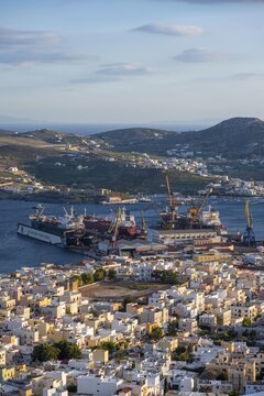 Shipyard and port of Syros, Syros, Cyclades, Greece