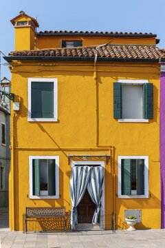 Colorful houses, colorful facade, Burano Island, Venice, Veneto, Italy