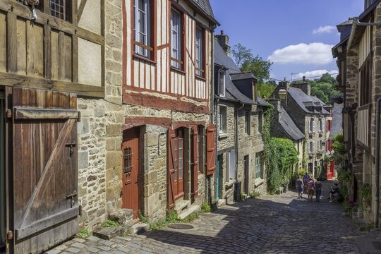 Half-timbered houses, Dinan, D&eacute;partement C&ocirc;tes-d'Armor, France