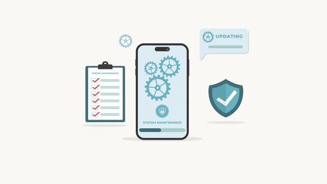 System Maintenance Update Security Technology Concept