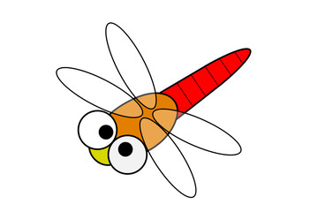 かわいらしい赤トンボのイラスト © 木村　亨