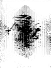 Obraz premium Abstract grunge halftone overlay. Noisy black stain texture and stripes. Rough vintage overlay