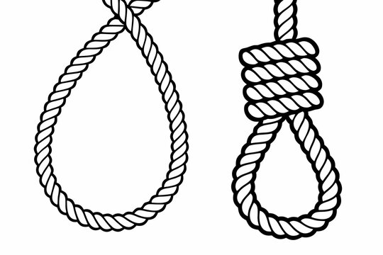 Noose, hangman's knot, rope nooses, hanging loops, vector illustrations