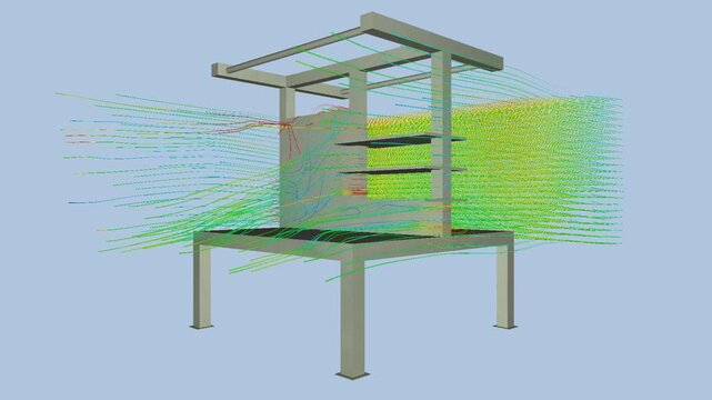 CFD simulation Computational fluid dynamics - working table airflow simulation