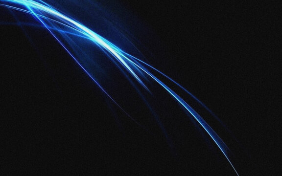 Ethereal blue light streaks against a cosmic dark backdrop