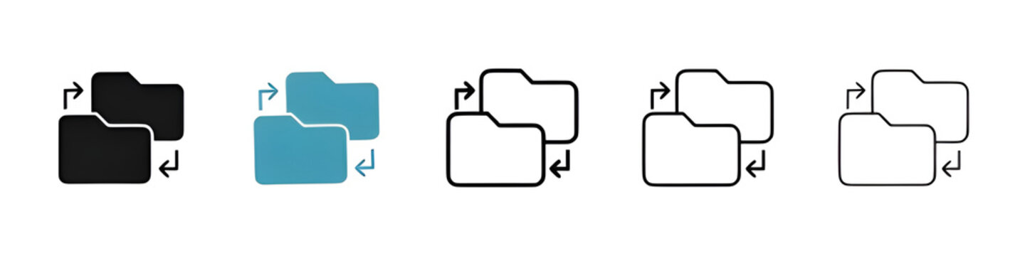 Data migration sign set. Data transfer sign for UI designs. Thin line customizable illustration. Contour symbol. Vector isolated outline drawing. Editable stroke