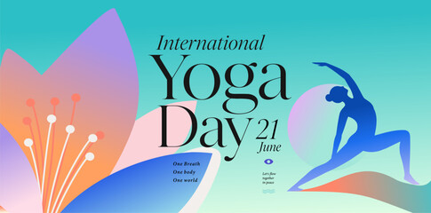 Obraz premium 21, abstract, art, asana, background, balance, banner, body, breathing, calm, card, chakra, day, design, elements, event, exercise, female, fitness, flexibility, floral, flower, flyer, gradient, healt
