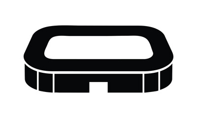 Simple rectangular stadium arena icon for sports and athletic competition events. © MST MOZIDA