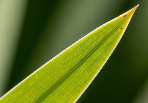 Vibrant natural texture study of narrow, rigid foliage, showing the linear form and pointed edge characteristic of common monocot plants, leaf, springtime, linear