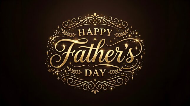 Elegant gold happy father's day greeting card design