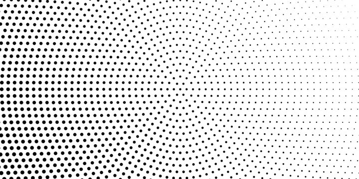 Point lines with circles of different sizes. Halftone background. Vector illustration