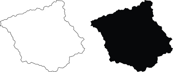 Map of aichi prefecture in japan with solid black silhouette and outline shape for geography and travel design Vector © mst