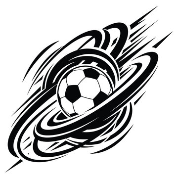 Winged soccer ball vector illustration sports icon soccer football ball with wings and flame symbol of competition team game and championship design