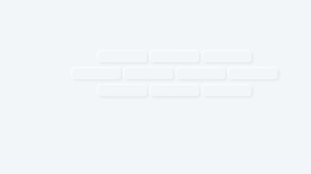 Blank Neumorphic Soft Shadow Rounded Rectangle Button Grid Popping Up on Light Gray Background Layout Animation