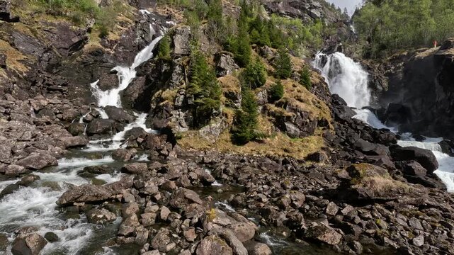 L&aring;tefossen waterfall in Norway