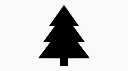 Obraz premium A simple black silhouette of a Christmas tree stands against a clean white background, embodying the festive spirit of the holiday season.