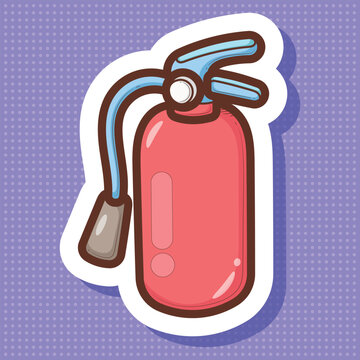 Fire Extinguisher Pop Art Vector Illustration