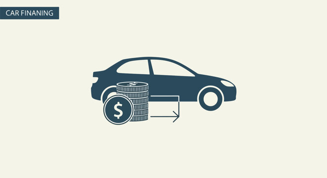 Car Financing Concept Money Stack and Vehicle Loan.