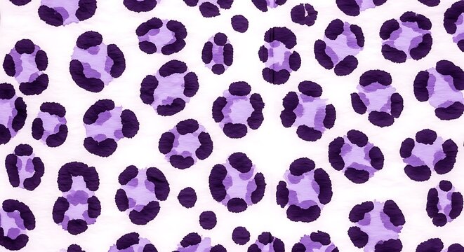Purple Leopard Print Pattern Design Background Texture.