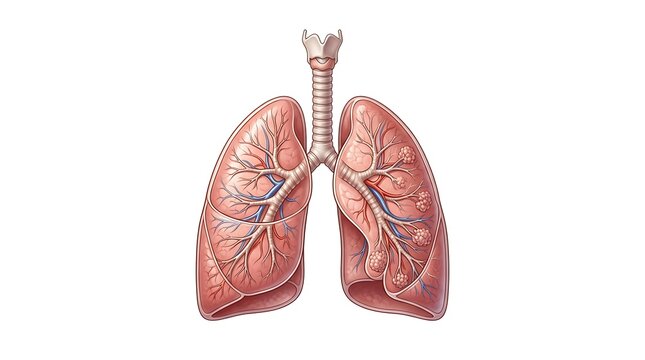 Human Lung Anatomy Pulmonary System Illustration