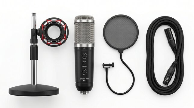 pop filter audio cable recording equipment audio setup recording studio music equipment home studio audio interface sound equipment music production recording gear studio setup