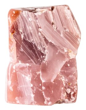 Rhodonite mineral stone displaying natural pink crystal structure