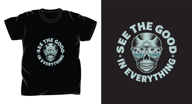 skull graphic vector art t shirt design print template 