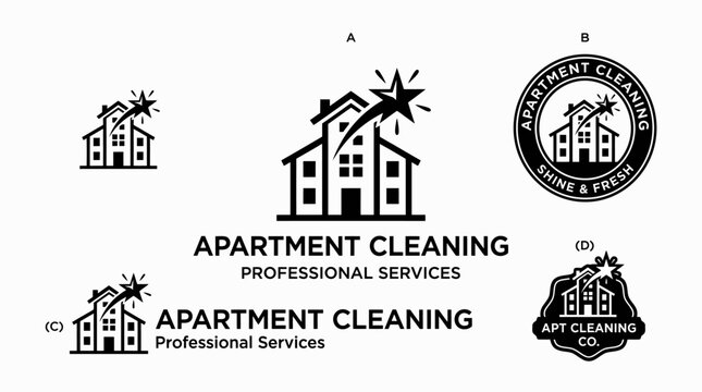 Apartment Cleaning Service Logo Designs.