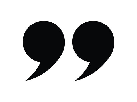 Quote Mark icon elements. inverted comma symbol. closing quotation marks. business and web layouts. 
