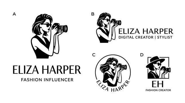 Eliza Harper Fashion Influencer Logo Designs.
