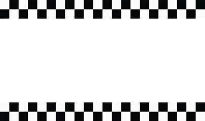 Race checkered flag pattern. black and white checkered border line. Square racing checkerboard pattern. seamless rally border texture. Finish racing frame  © Sultana Design