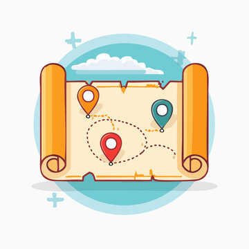 Map with Route and Location Pins