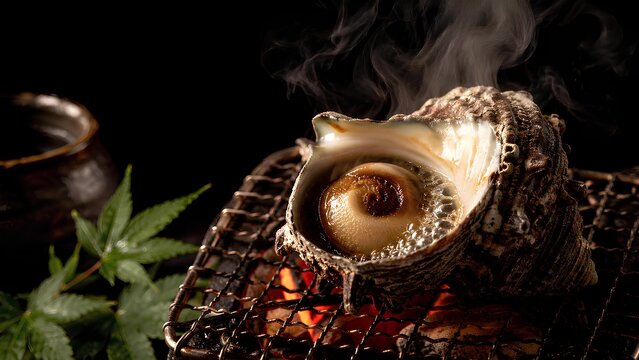 香ばしく焼き上げたサザエの壺焼き
Sazae Tsuboyaki Japanese Seafood Cuisine