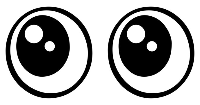 cute cartoon eyeball emoji icon set