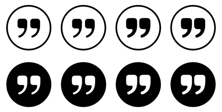 quotation mark icon button set