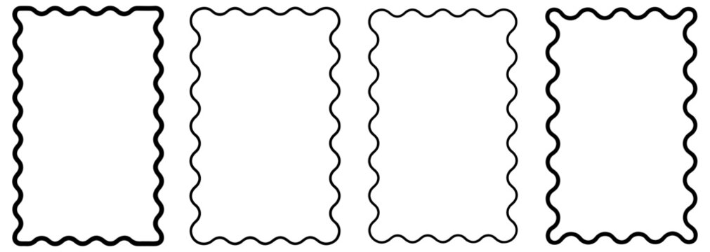 wavy rectangle frame border set