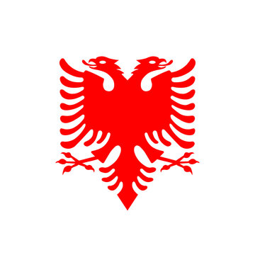 Albanian double-headed Eagle red emblem featured on the flag of Albania